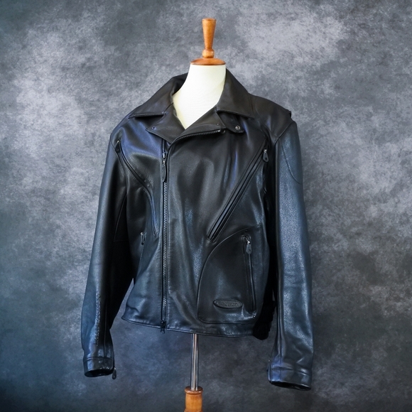 Harley Davidson Men's Black Leather Waterproof Liner FXRG Jacket